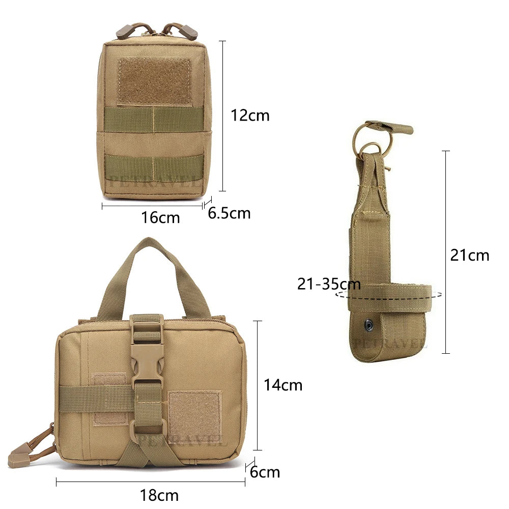 Set de 2 bolsitas tácticas MOLLE para uso en exteriores y aventuras
