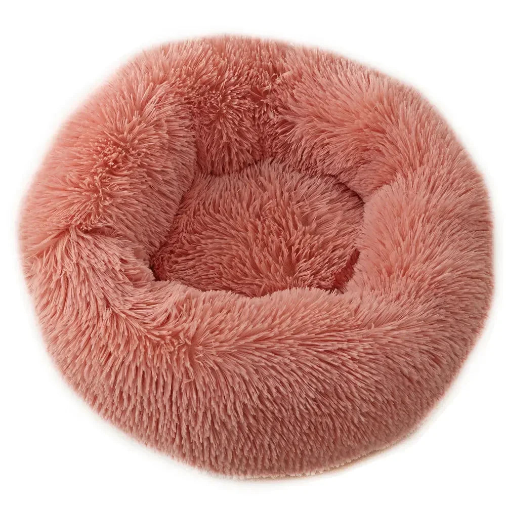 Cama Redonda de Felpa para Perros y Gatos BPEDT – Cálida, Suave y Antideslizante