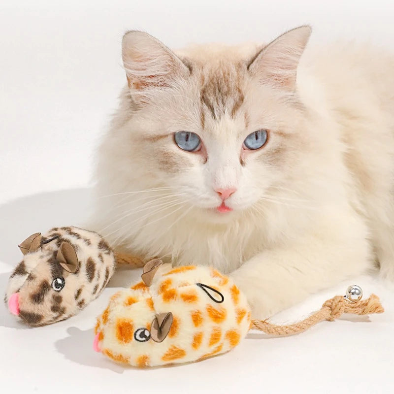 Ratón Juguete Automático Chirriante para Gatos - Diversión Autónoma y Estimulante