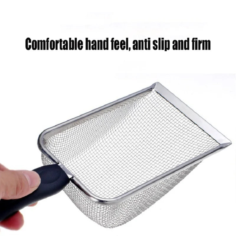 Pala para Arena de Gatos en Acero Inoxidable con Diseño Práctico y Antideslizante