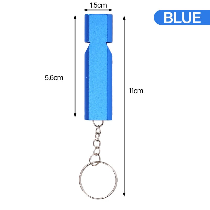 Silbato de entrenamiento para aves en acero inoxidable con acabado antioxidante portátil y llavero de emergencia
