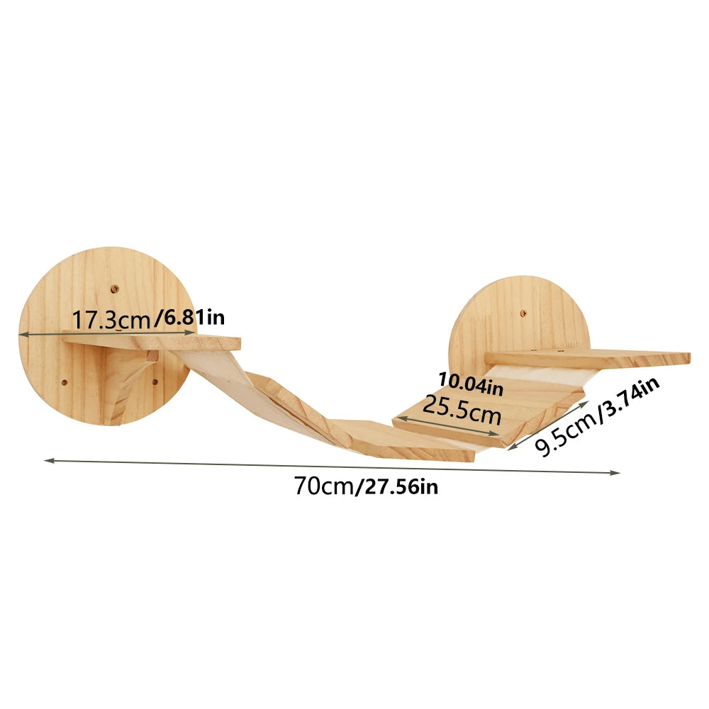 Puente de Suspensión para Gatos en Madera, Diversión y Ejercicio Seguro