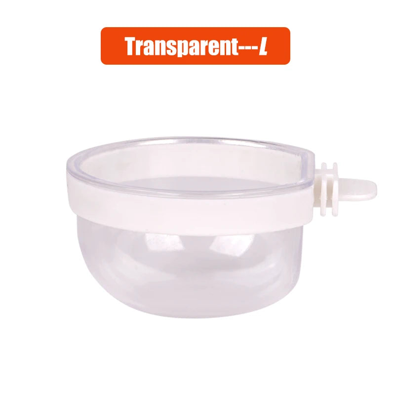 Cuenco de alimentación para aves plástico desmontable y transparente