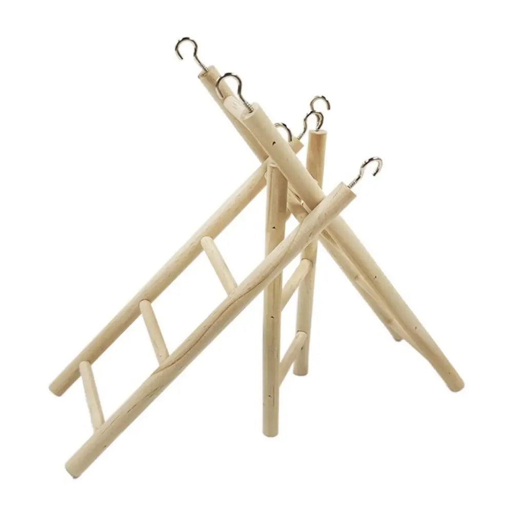 Escalera de madera para aves, resistente y fácil de instalar en la jaula