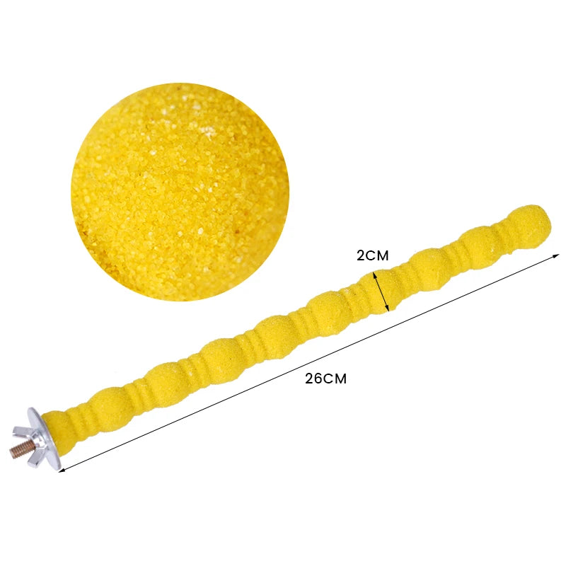 Juguete de madera para pico y garras de aves - barras de molienda y accesorios para jaula de loro