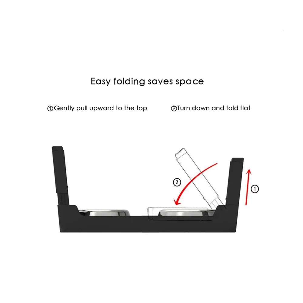 Comedero elevador ajustable para perros con doble cuenco de acero inoxidable