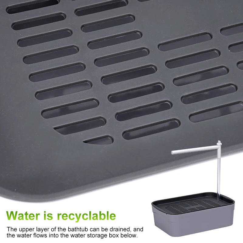 Bañera automática para aves con sistema de circulación y secado eficiente