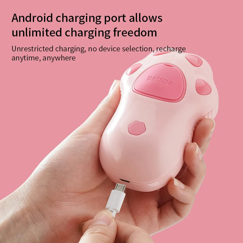 Cepillo de Grooming Eléctrico para Mascotas con Spray 3 en 1 y Carga USB