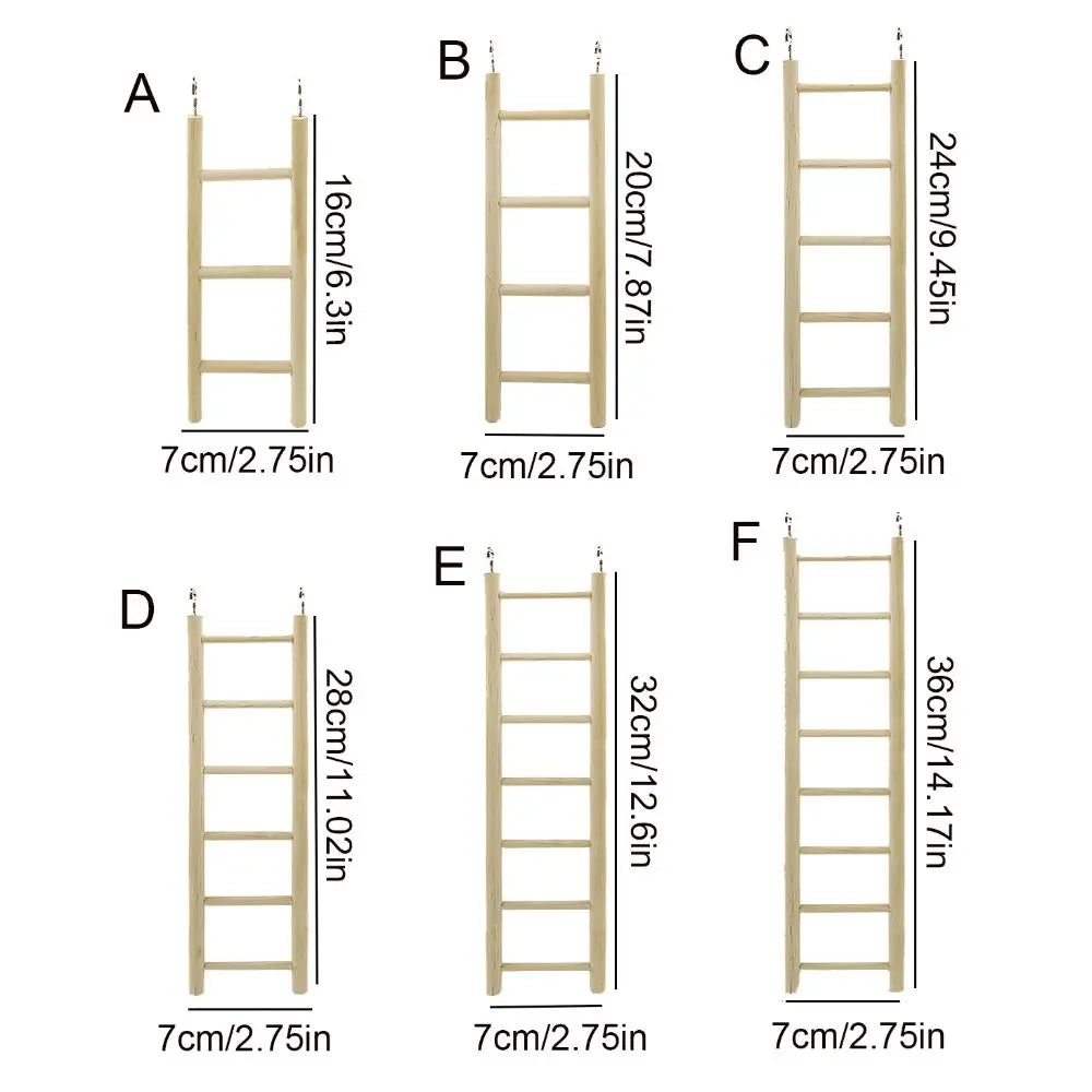 Escalera de madera para aves, resistente y fácil de instalar en la jaula
