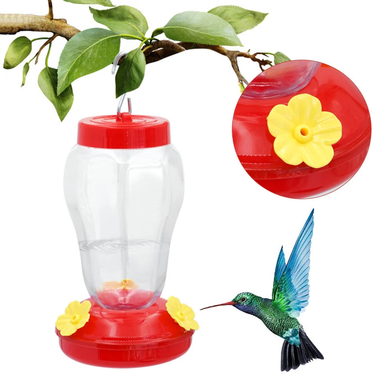 Comedero colibrí de plástico con diseño decorativo y funcional para jardín y uso en interior
