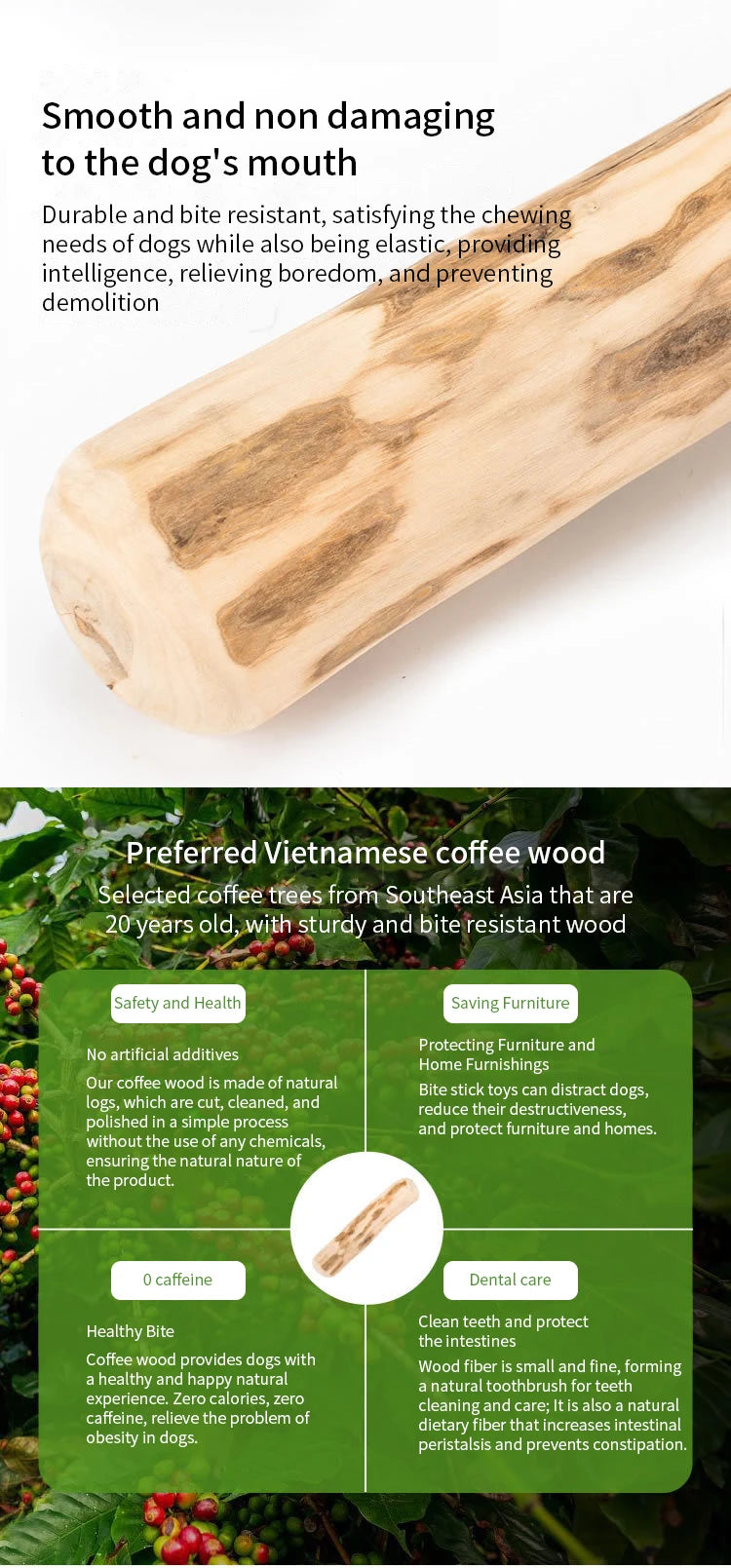 Juguete para Perros de Madera - Mordedor Duradero y Estimulante