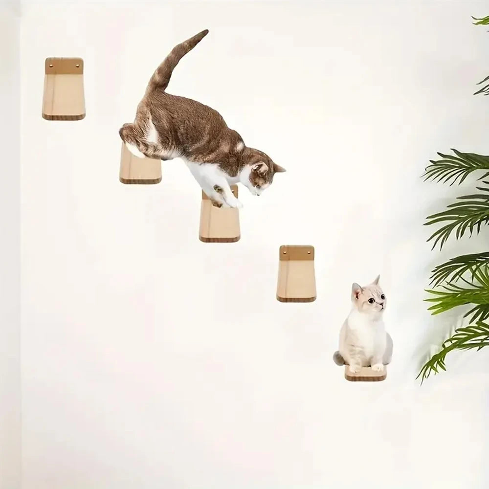 Árbol de techo para gatos de madera de 5 niveles y resistente