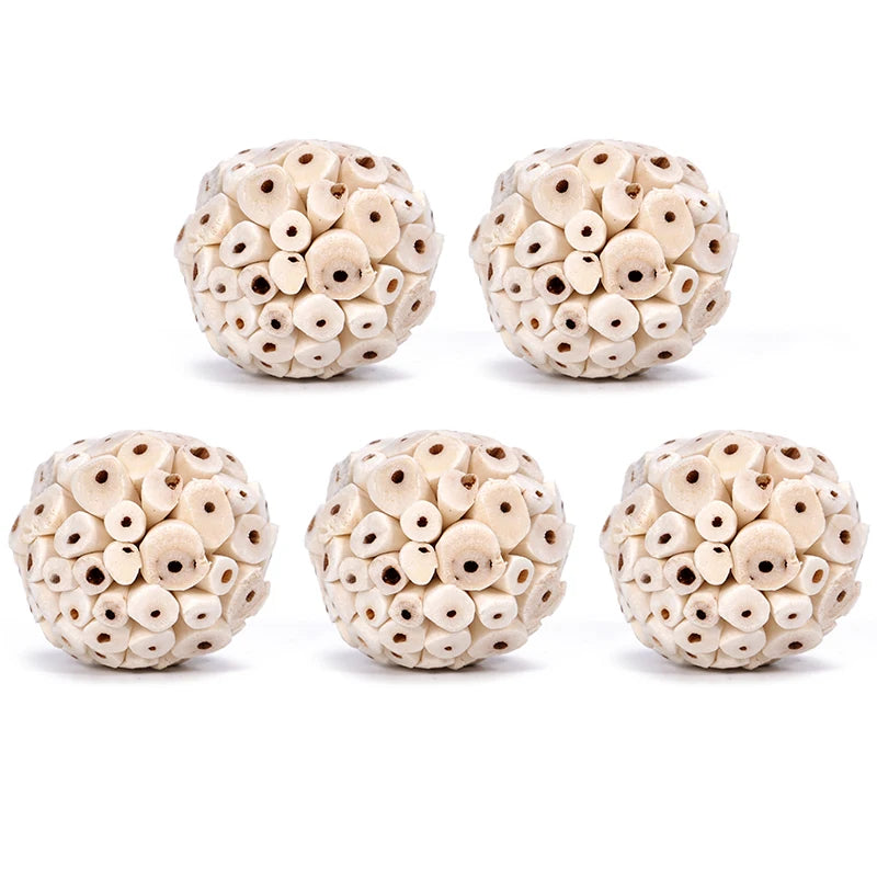 Pelota para roedores y aves, juguete natural de madera para masticar y jugar
