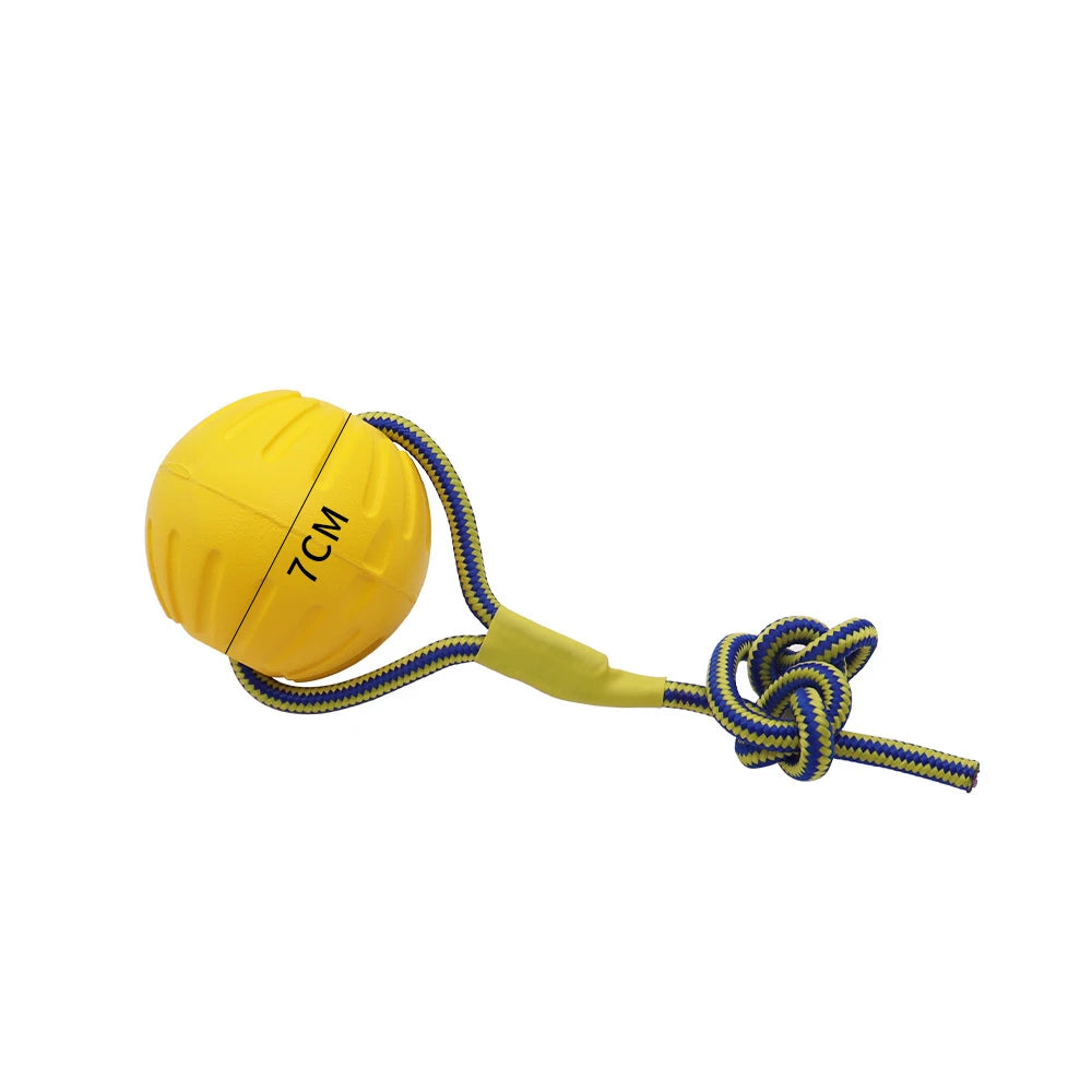 Pelota de Juegos para Perros en Material EVA y Caucho - Duradera, Color Amarillo