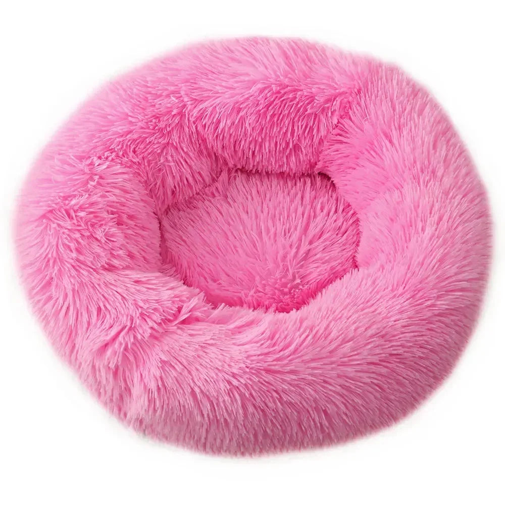 Cama Redonda de Felpa para Perros y Gatos BPEDT – Cálida, Suave y Antideslizante