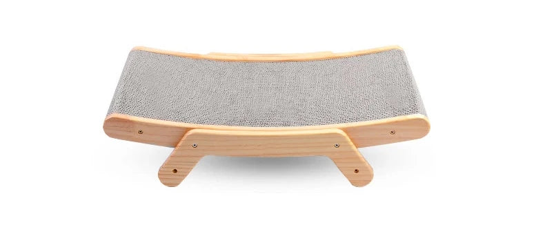 Rascador en madera para gatos con multiple niveles y accesorios de instalación