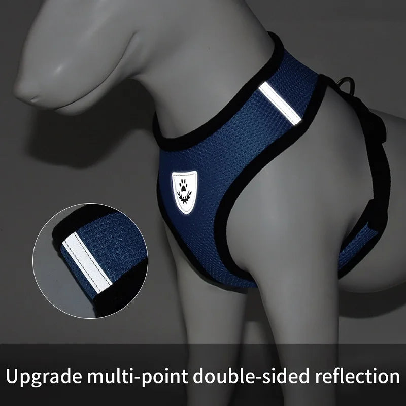 Arnés Reflectante Ajustable para Gatos y Perros con Cuerda de Tracción - Seguridad y Comodidad