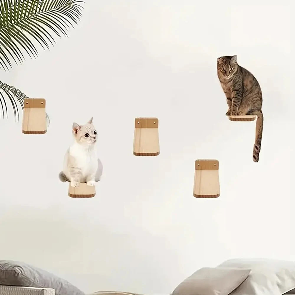 Árbol de techo para gatos de madera de 5 niveles y resistente