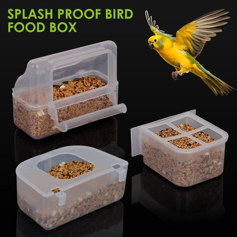 Plato dispensador para jaula de aves en plástico blanco, resistente y fácil de instalar