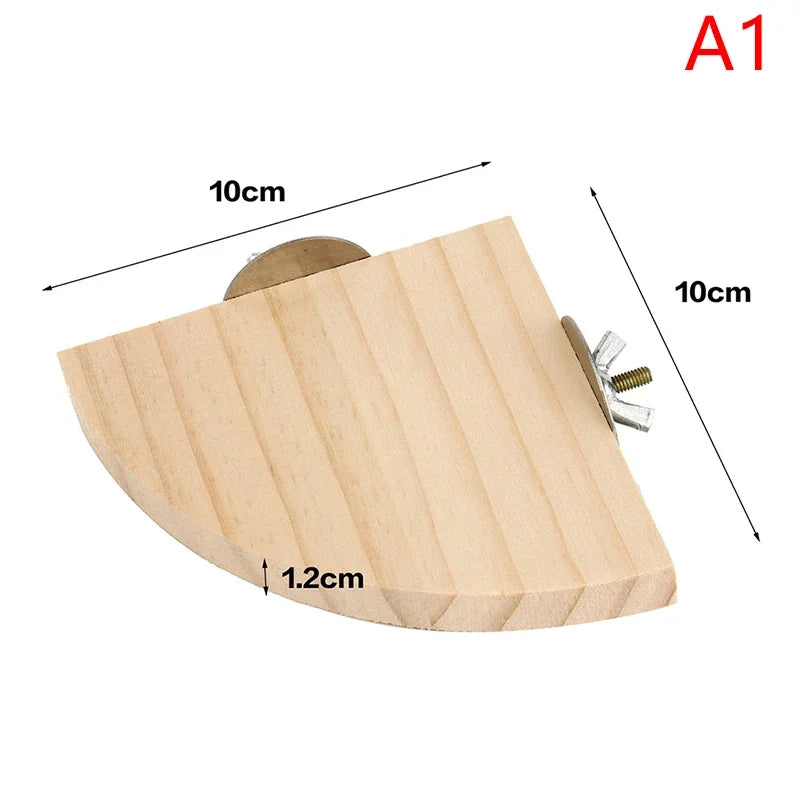 Soporte de madera para aves pequeñas y loros