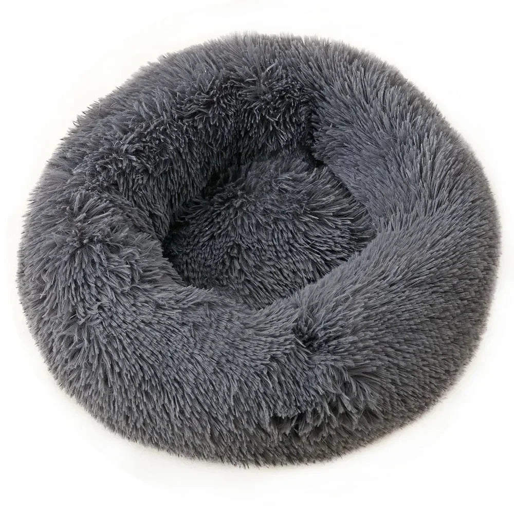 Cama Redonda de Felpa para Perros y Gatos BPEDT – Cálida, Suave y Antideslizante