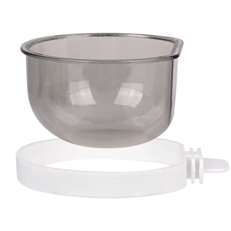 Cuenco de alimentación para aves plástico desmontable y transparente