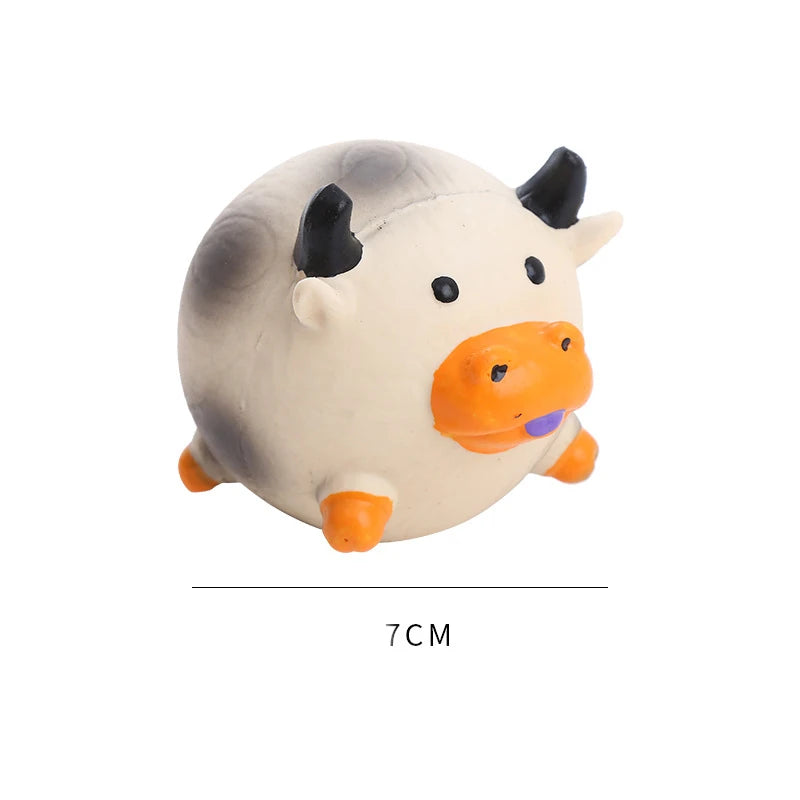 Juguete Sonoro para Perros en Forma de Cerdo, Pollo o Vaca - Resistente y Seguro, Material de Látex