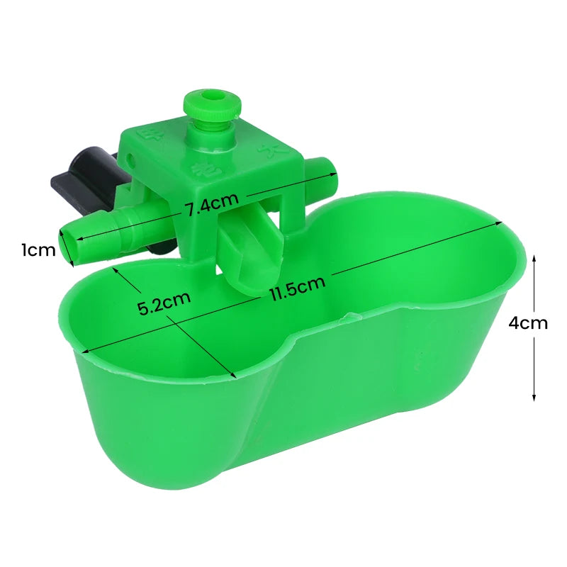 Bebedero automático para aves, conjunto de 10 cups de plástico con sistema de doble cuenco y tornillos