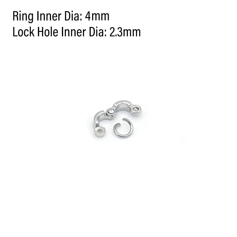 Anillo de pata para aves de acero inoxidable con cadena de seguridad de 50cm