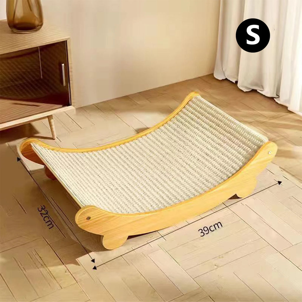 Rascador multifunción de madera para gatos con cama y rascador natural de sisal