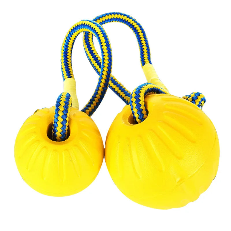 Pelota de Juegos para Perros en Material EVA y Caucho - Duradera, Color Amarillo