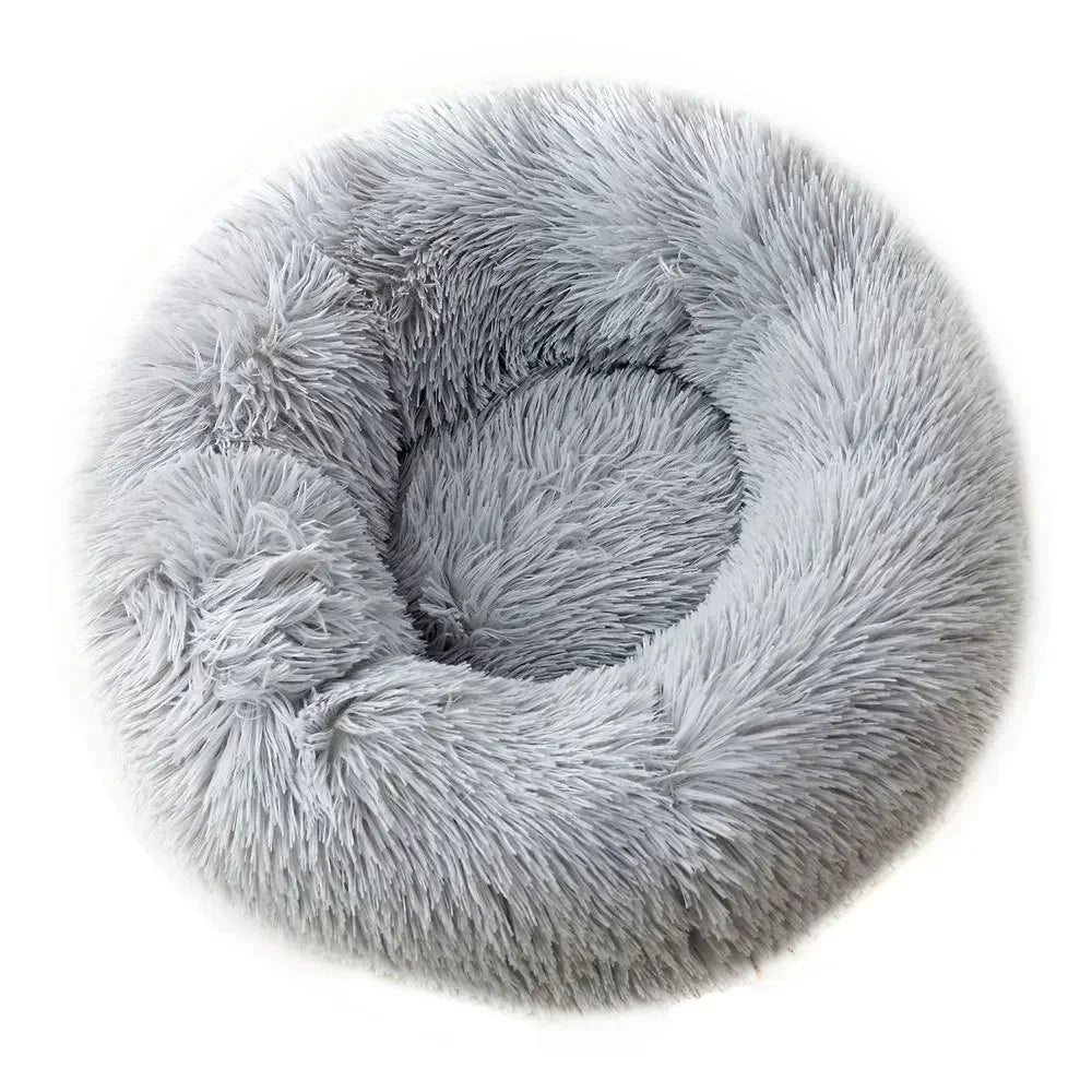 Cama Redonda de Felpa para Perros y Gatos BPEDT – Cálida, Suave y Antideslizante