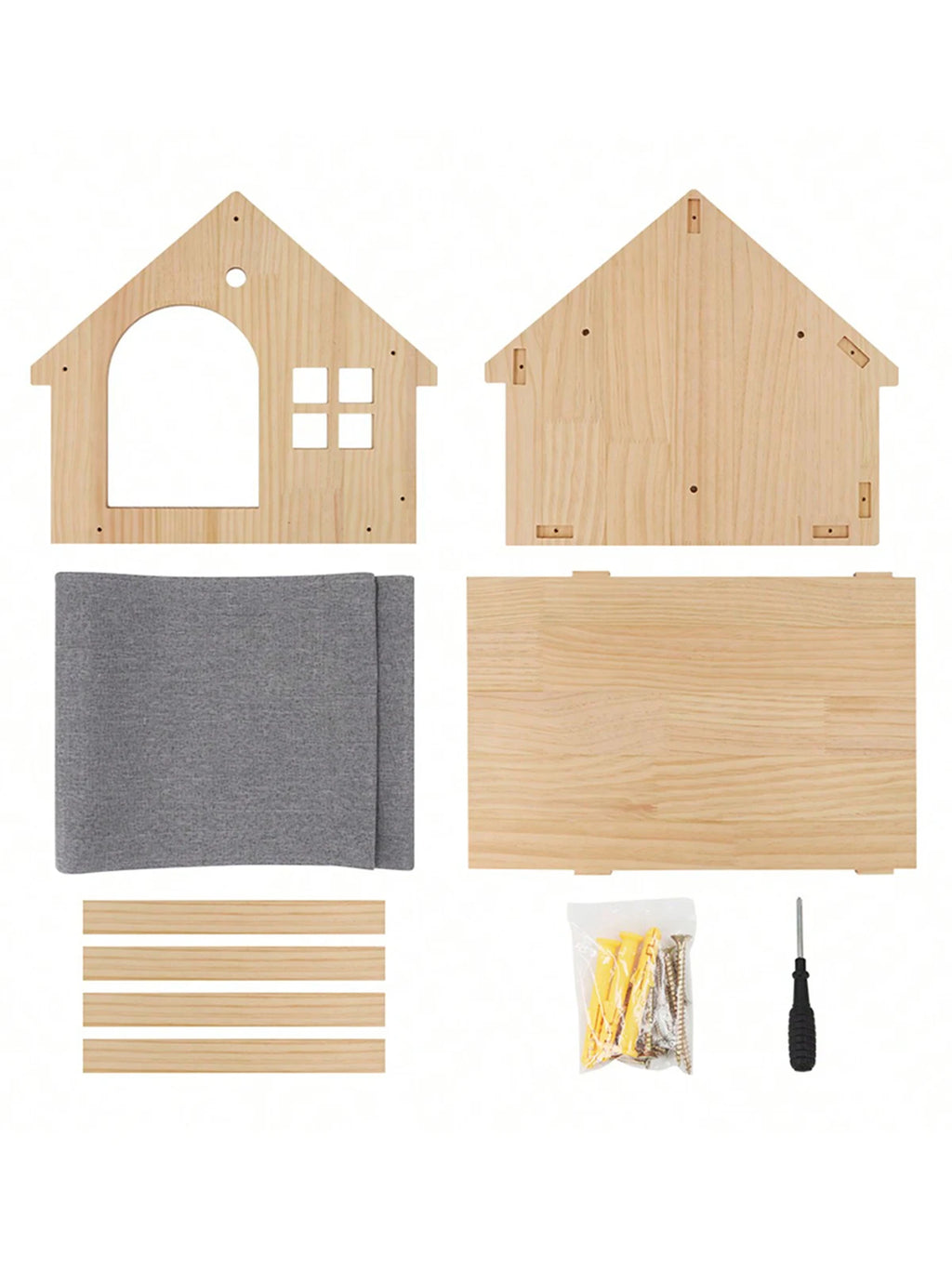 Estantería de pared para gatos de madera con diseño de una sola capa