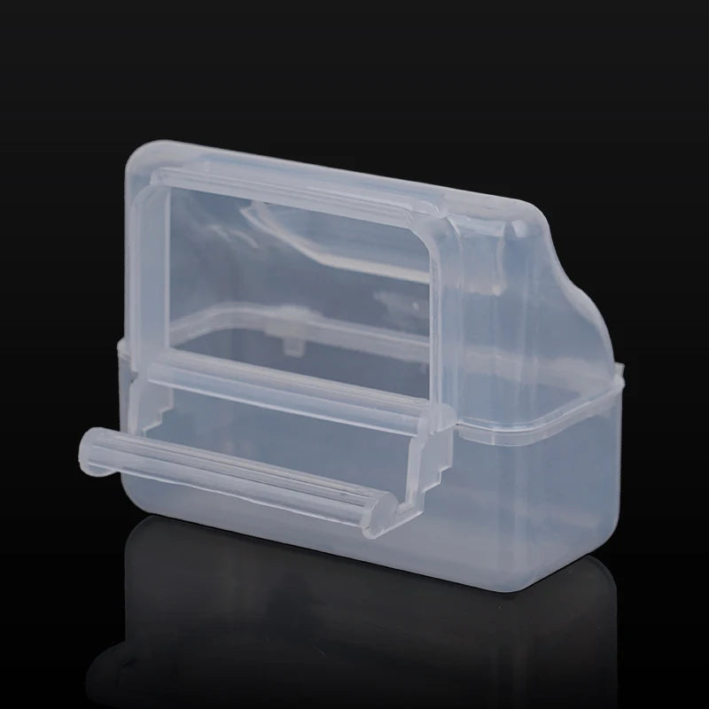 Plato dispensador para jaula de aves en plástico blanco, resistente y fácil de instalar