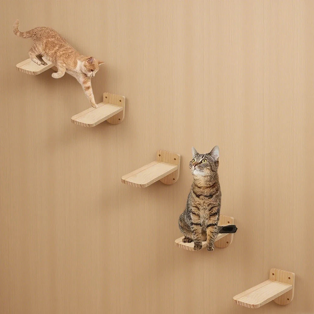 Árbol de techo para gatos de madera de 5 niveles y resistente