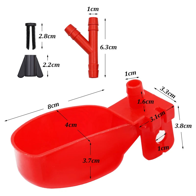 Bandeja de agua automática para aves y codornices en varios colores