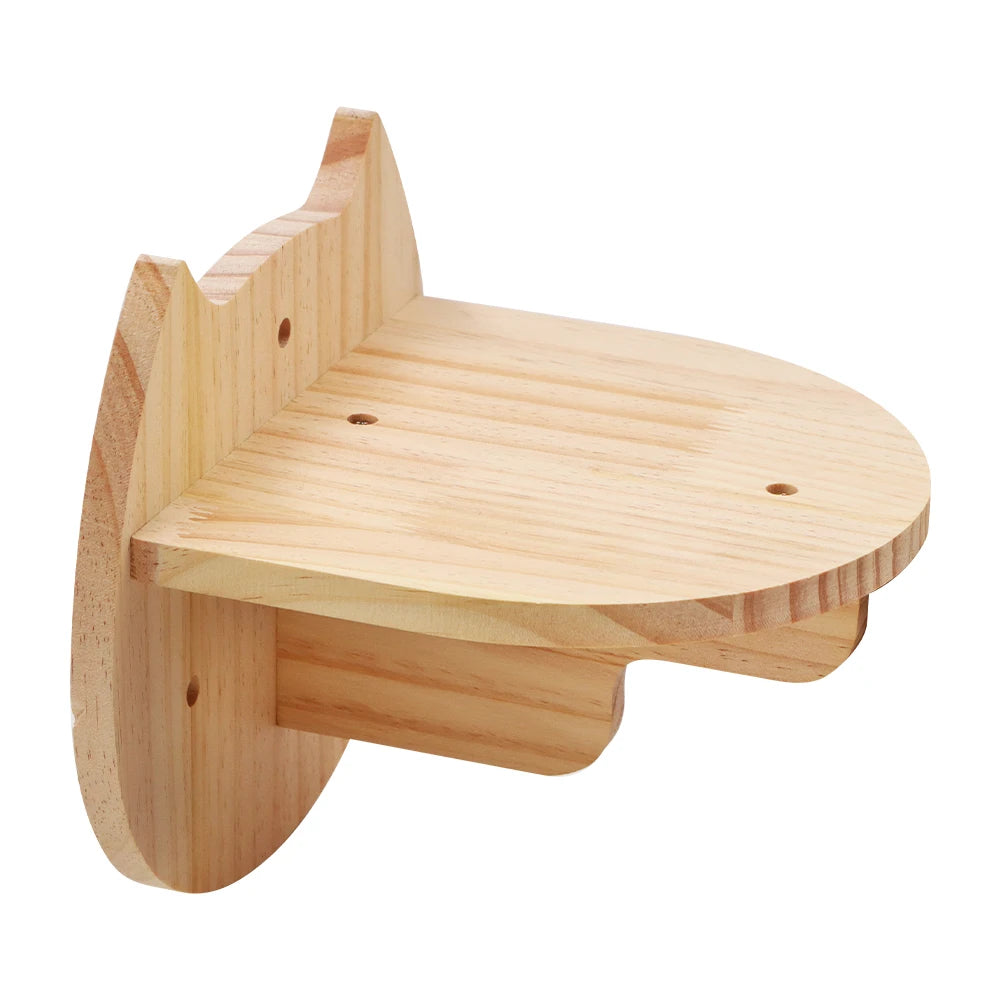 Estantería de pared para gatos de madera con diseño de una sola capa
