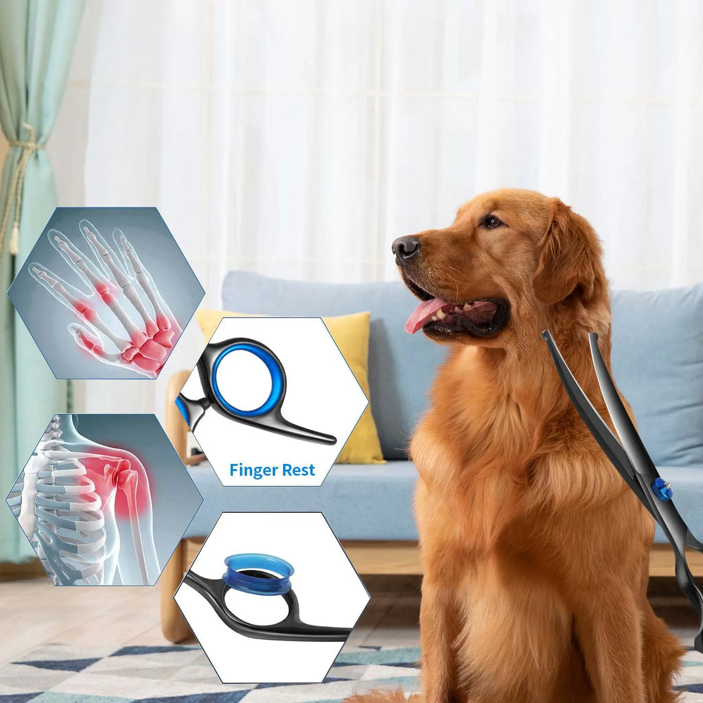 Tijeras de Grooming para Perros – Cuchilla Larga, Seguridad y Diseño Ergonómico