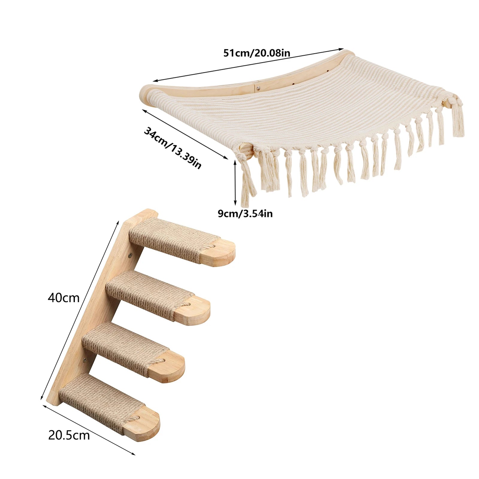 Estantería de madera para gatos con diseño en la pared y espacio para ejercicio