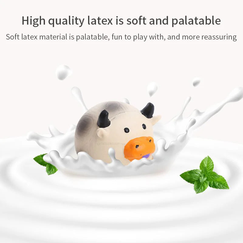 Juguete Sonoro para Perros en Forma de Cerdo, Pollo o Vaca - Resistente y Seguro, Material de Látex