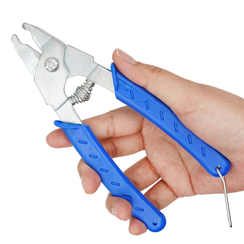 Alicates para instalación de jaulas de aves y clips metálicos para granjas