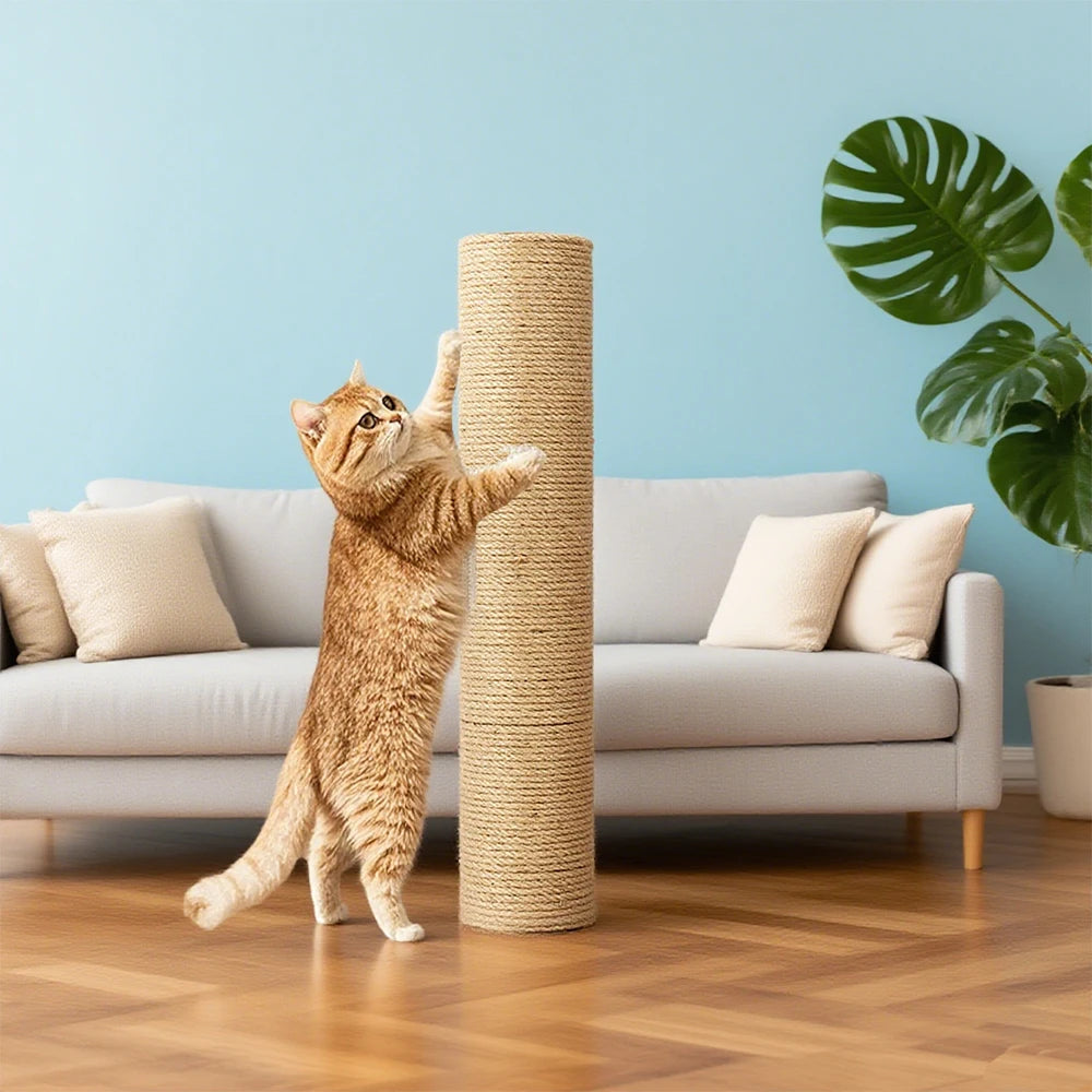 Rascador de yute natural para gatos con un solo nivel