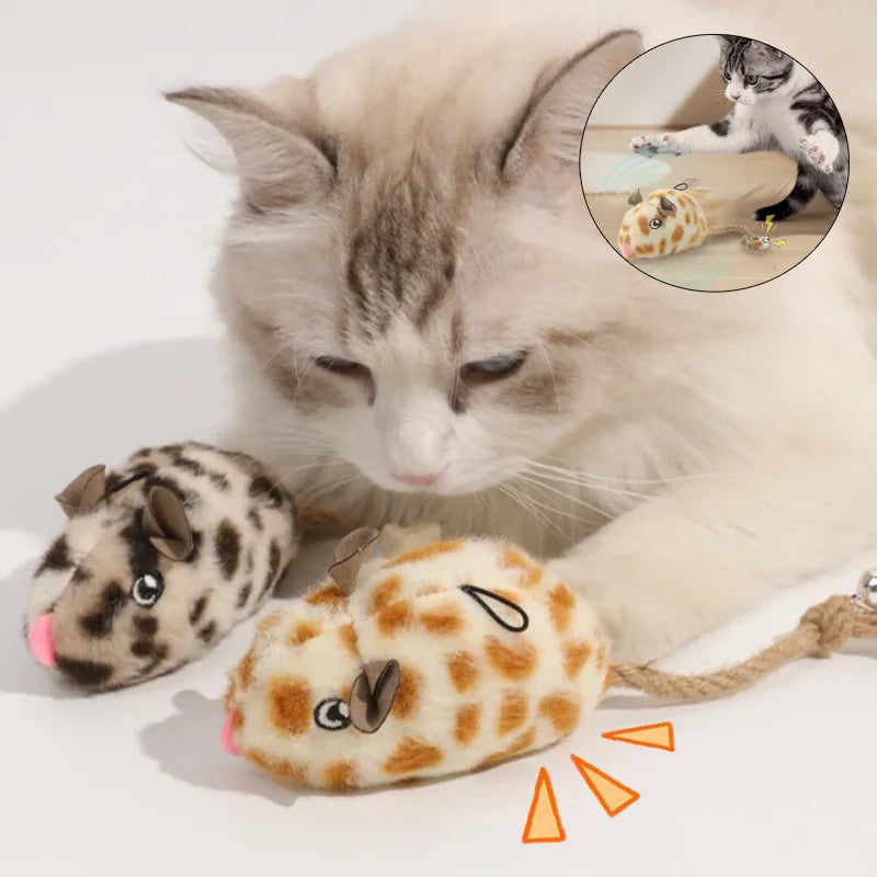 Ratón Juguete Automático Chirriante para Gatos - Diversión Autónoma y Estimulante