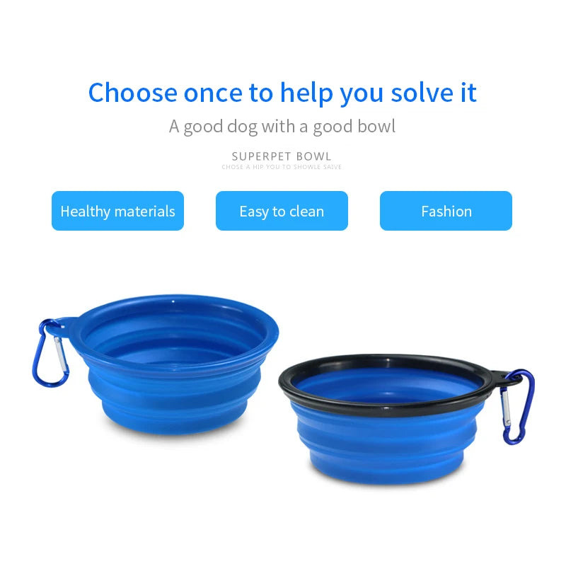 Cuenco Plegable para Perros en Silicona - Duradero, Anticaída y Multiusos