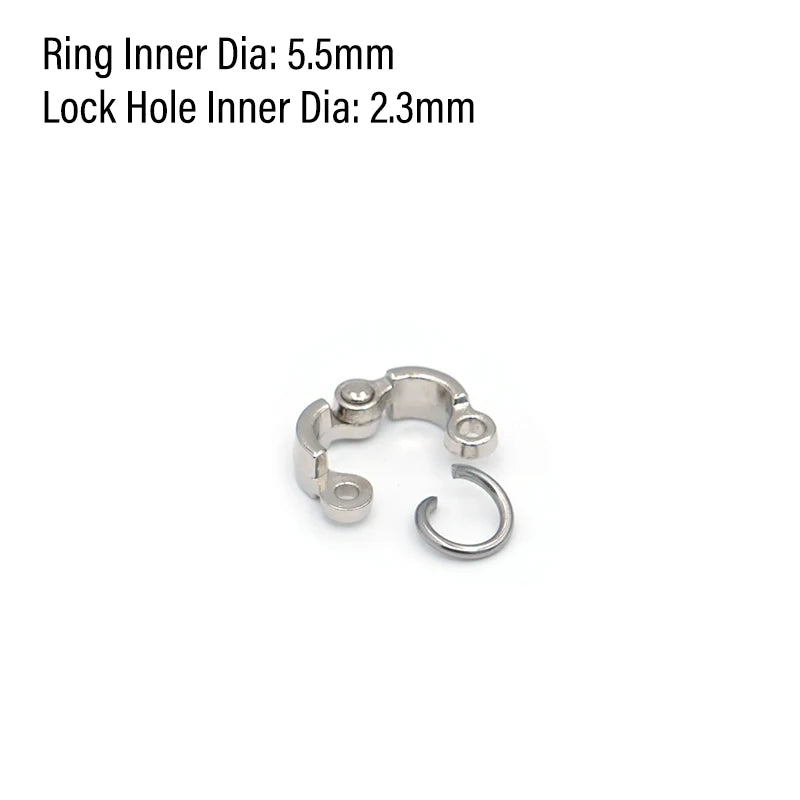 Anillo de pata para aves de acero inoxidable con cadena de seguridad de 50cm