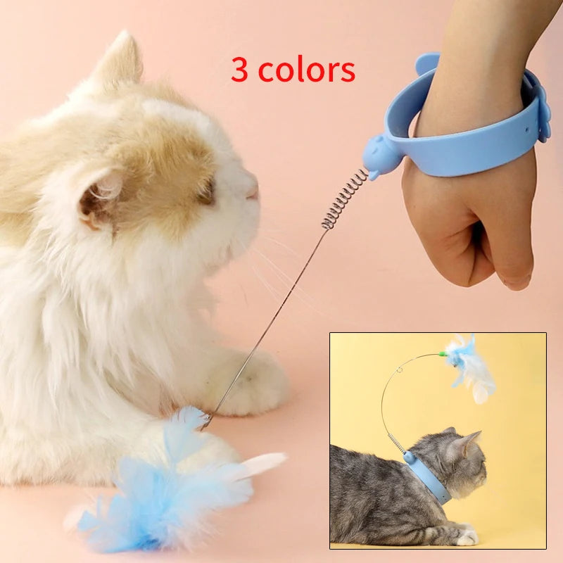 Juguete para Gatos con Plumas y Dedo Ajustable en Silicon