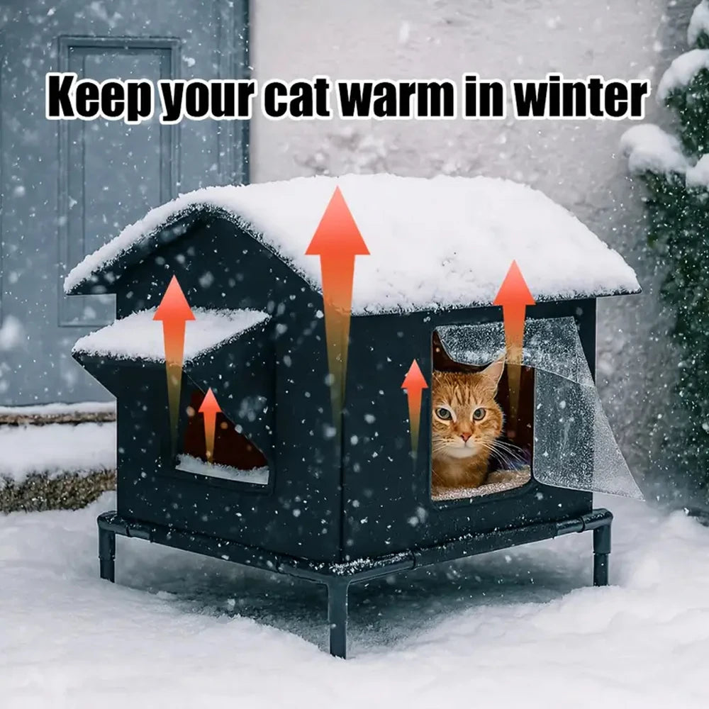 Casa para gatos impermeable y fácil de montar para uso exterior e interior