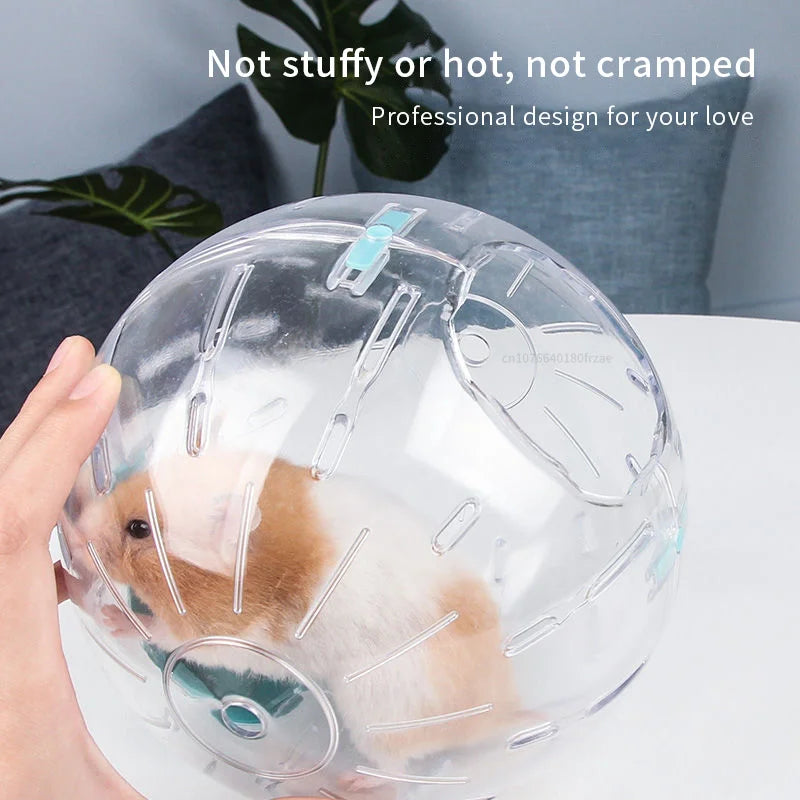 Pelota de Carrera Transparente para Pequeños Animales – Diseño Poroso y Seguro en Colores Azul y Rosa