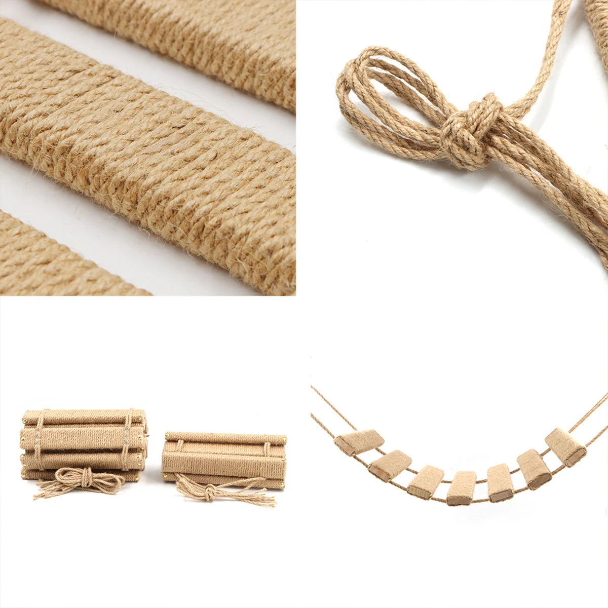 Escalera para gatos de madera con cuerda de sisal, apta para crear espacios de juego y ejercicio