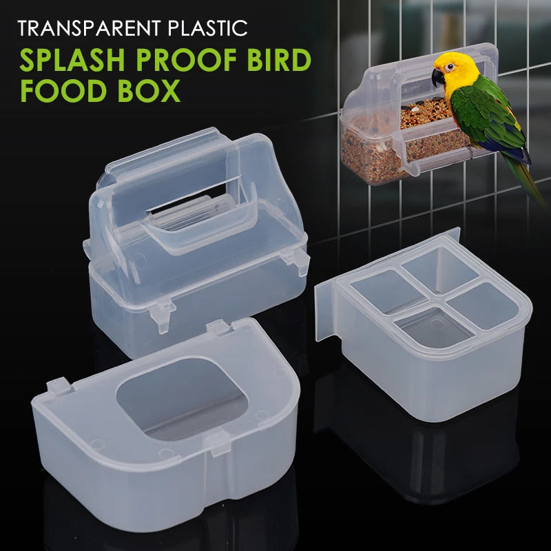 Plato dispensador para jaula de aves en plástico blanco, resistente y fácil de instalar